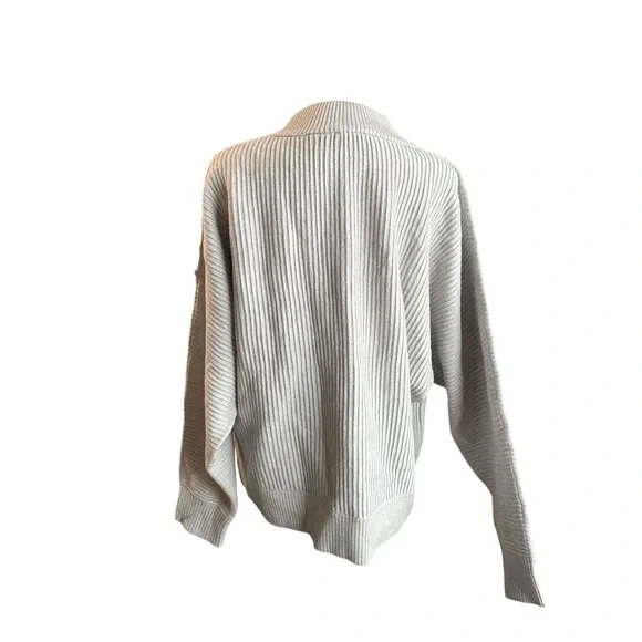 Tahari Gray Cowl Neck Sweater with Ribbed Texture - Picture 4 of 9